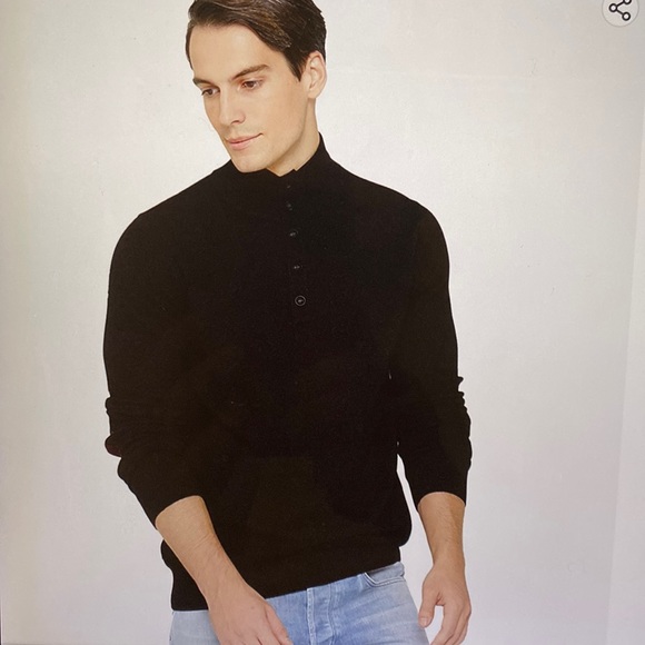 State Cashmere Men’s Button Up Mock Neck Sweater NWT Sz XL 100% Pure cashmere - Picture 8 of 12